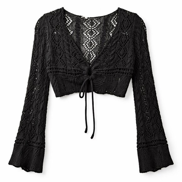 En Creme Tops - En Creme Crochet Long Sleeve Sweater NWOT